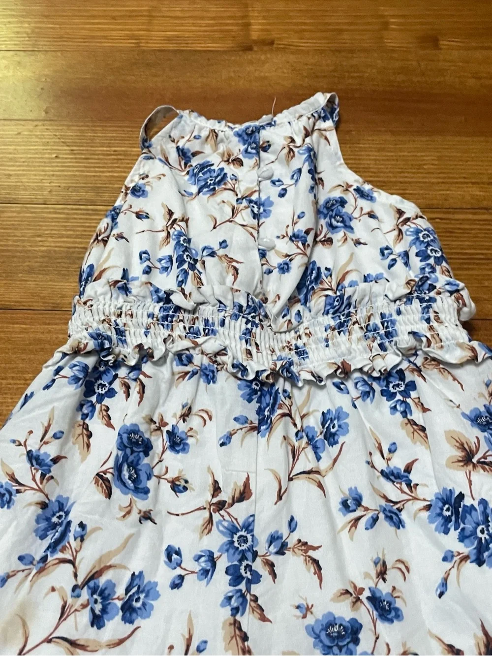 Janie & Jack Cream Blue Floral Jumpsuit Romper Size 18-24 Months